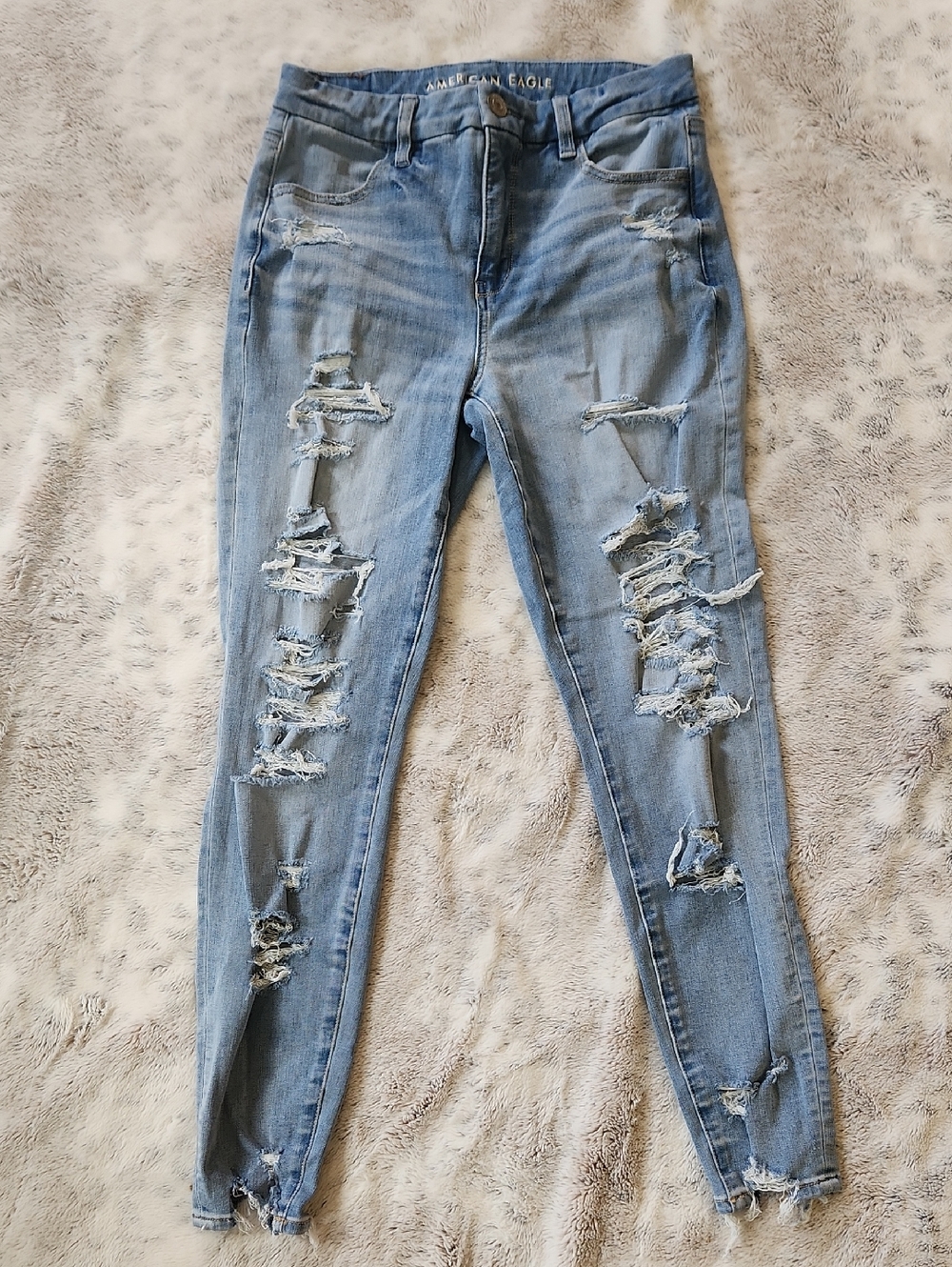 American Eagle Outfitters Ripped Skinny Jeans-Curvy High Rise Jegging